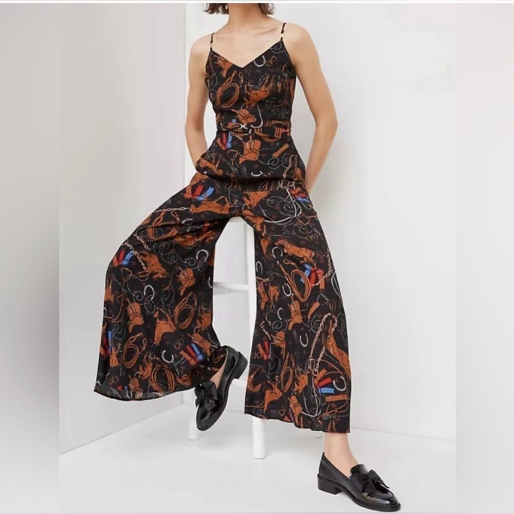 Maeve NWT Caballos Wide Leg Western Print Jumpsuit Size 14